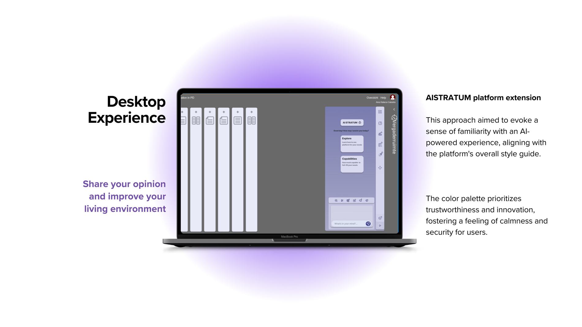 Final desktop design of the AI extension for the Publieke Dialogen platform